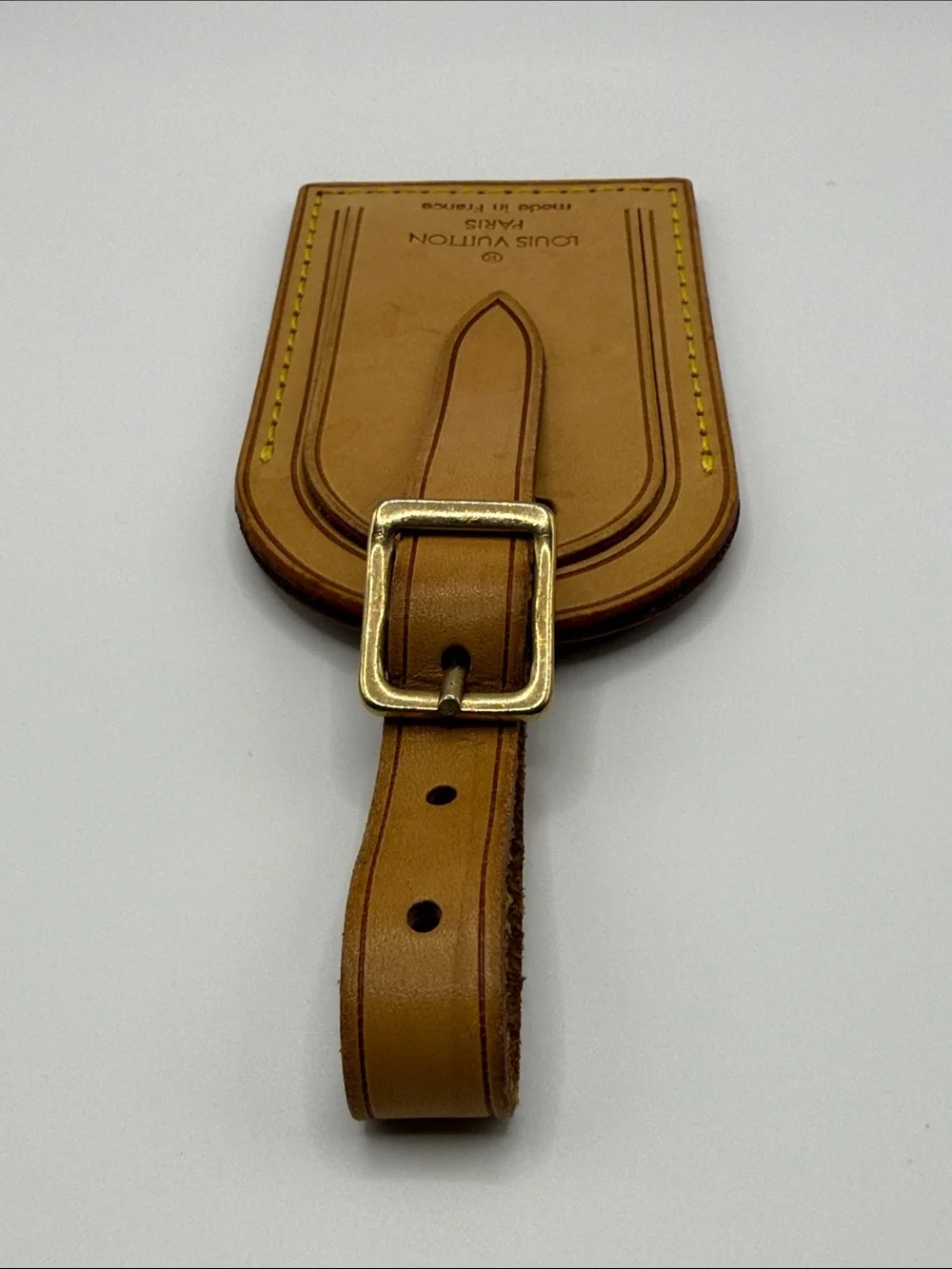 LOUIS VUITTON vachetta travel tag light brown new